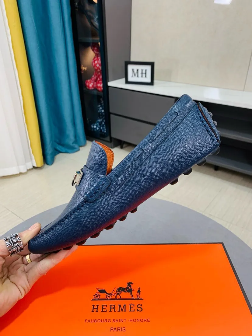 Men's men's shoes 💰458🌹🌹 Comes with packaging [Hermès] Hermès 🚹 Men's new bean slip-on shoes, full of charm, luxury style gentleman's shoes. Hermès exquisite hardware buckle accessories (❌refuse to fade) embossed design elements... interpret the brand image design concept 👑 Material imported cowhide ➕ Selected genuine leather lining ➕ Brand wear-resistant sole stitching 🔍🔍 Size: 38-44